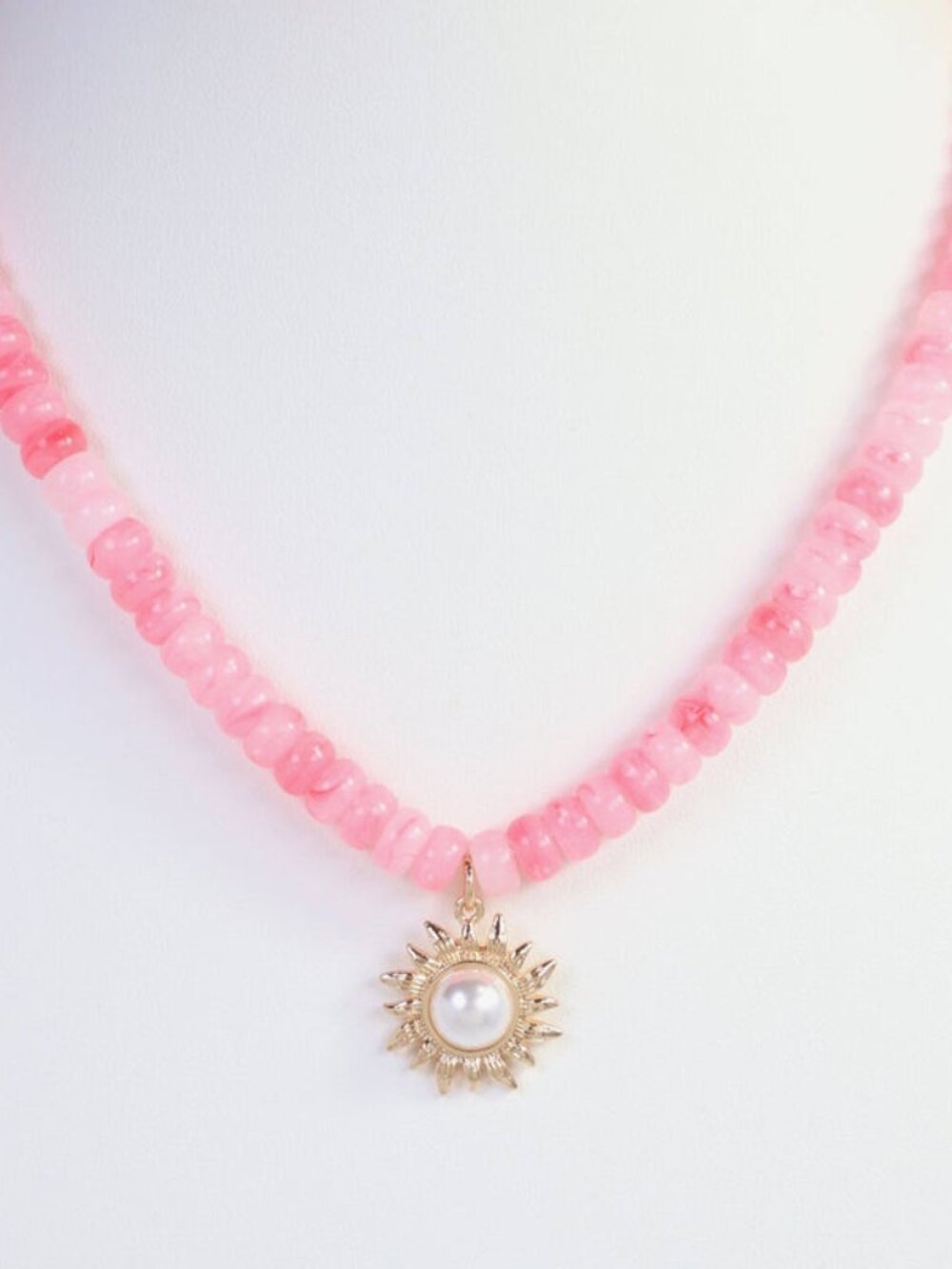 Caroline Hill Pink Abbigail Beaded Flower Necklace